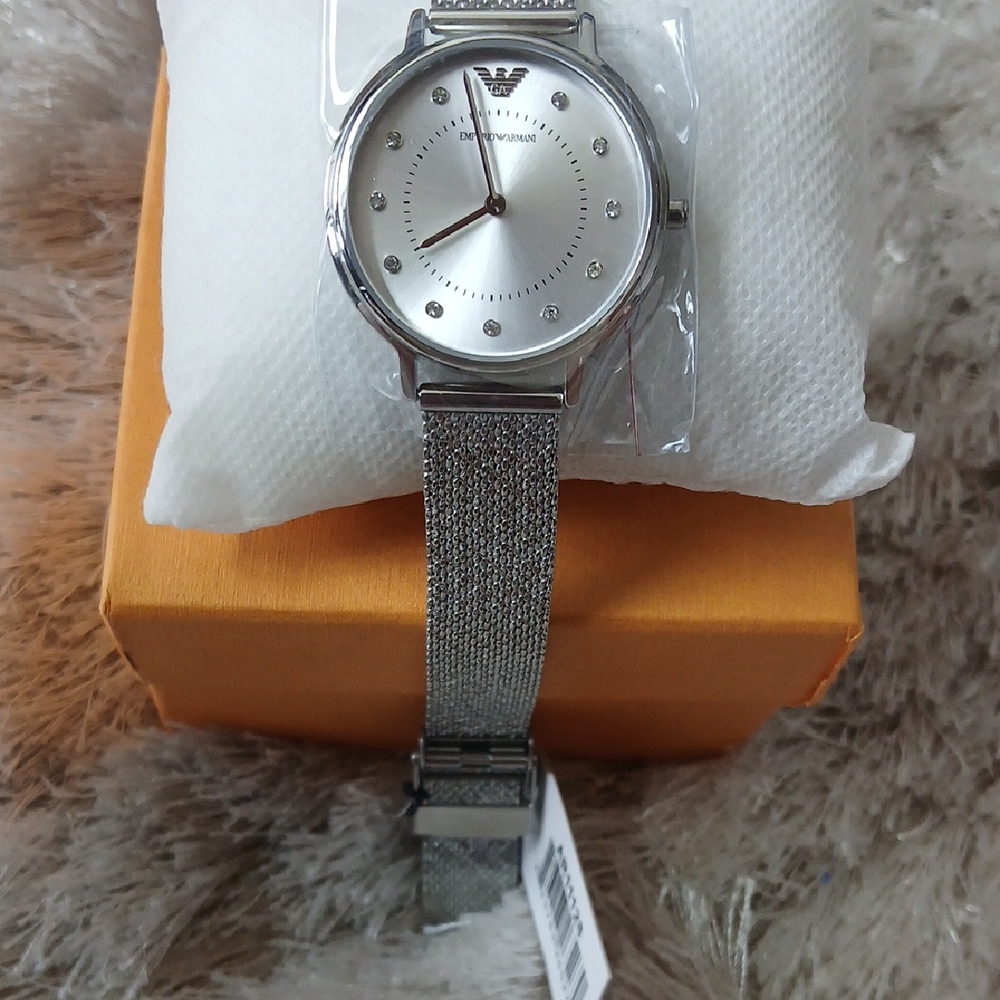 Emporio Armani Silver Mesh Band Watch